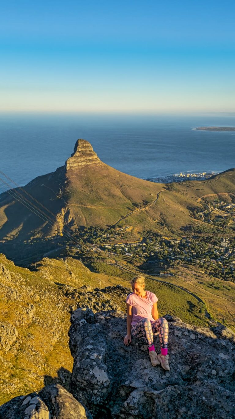 Scrambling up India Venster on Table Mountain