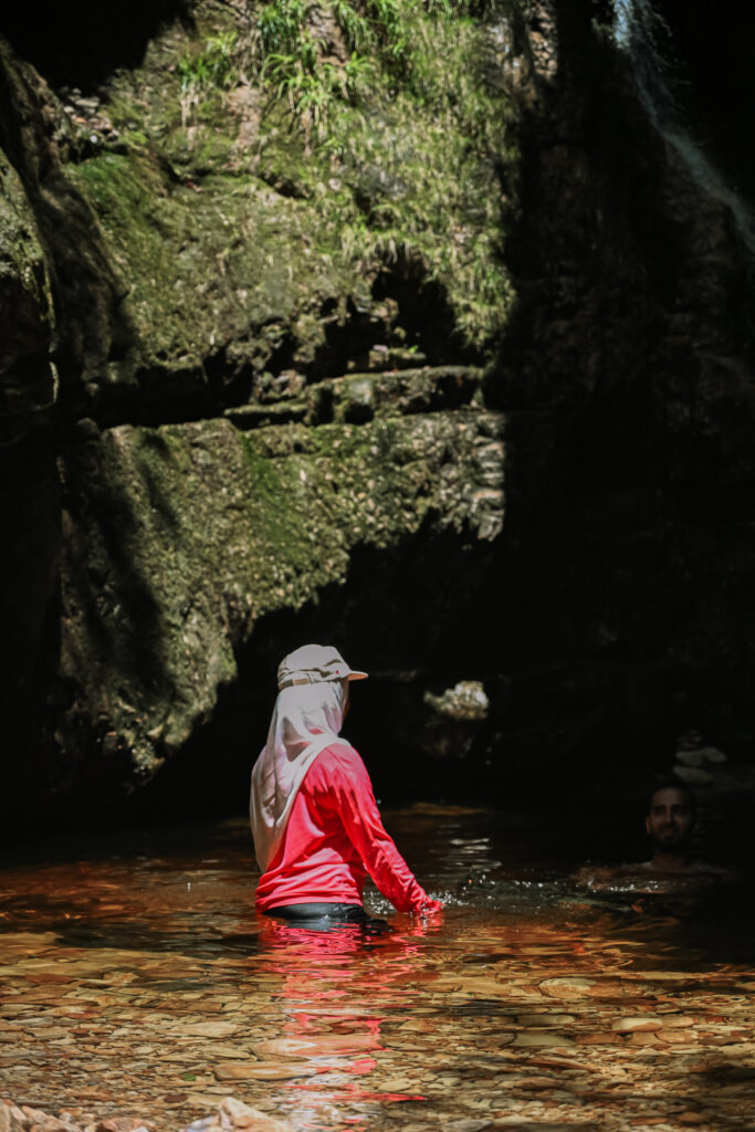 Jonkershoek waterfall hike trail through nature reserve near Stellenbosch Cape Town