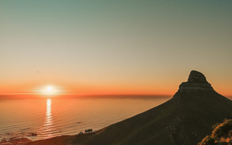 Sunset view on a hike in cape town