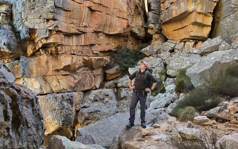 Hiker in Cederberg on a Weekend Adventure near cape town